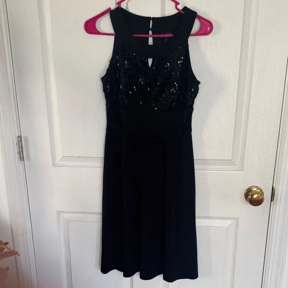 Enfocus Studio Black Lace Midi Dress